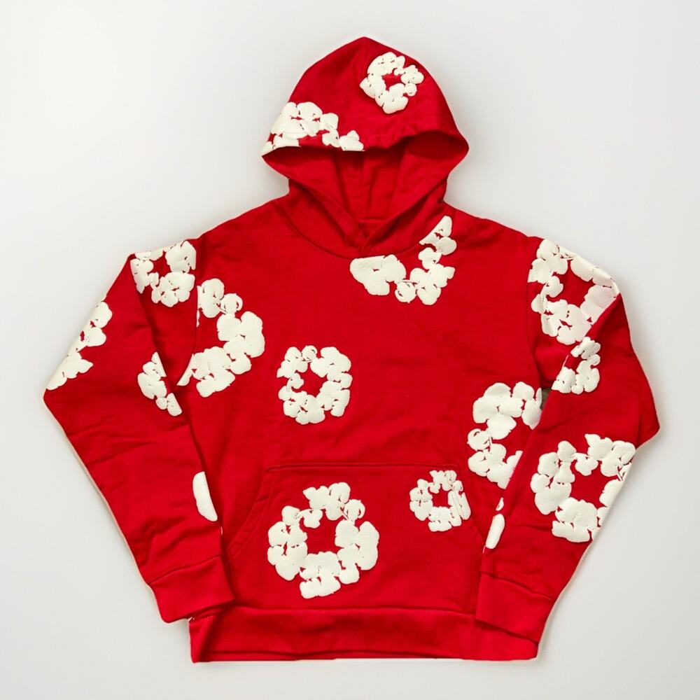 Denim Tears Cotton Wreath Red Hoodie Size Small- Worn Once
